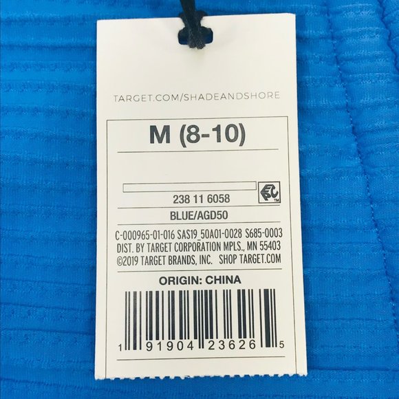 Shade And Shore Women's Size Medium 8-10 High Waist Bikini Swim Bottom Blue New - Picture 4 of 8